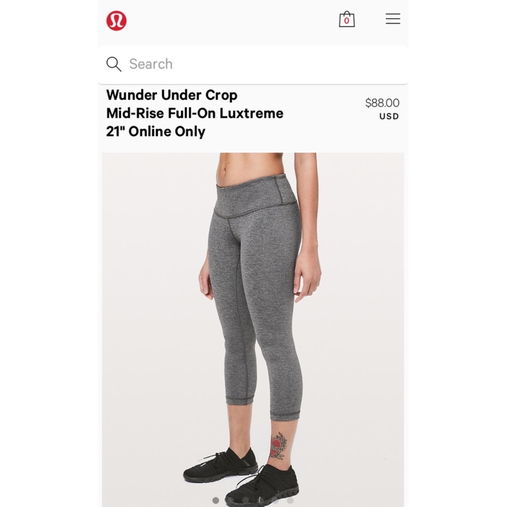 Lululemon Gray Capri leggings - Midrise.   Size 4